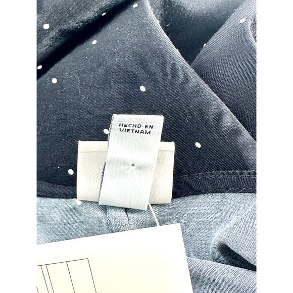 A New Day Women's Polka Dot Midi Dress Size Medium Black Long Sleeve V-Neck NWT - Picture 9 of 13